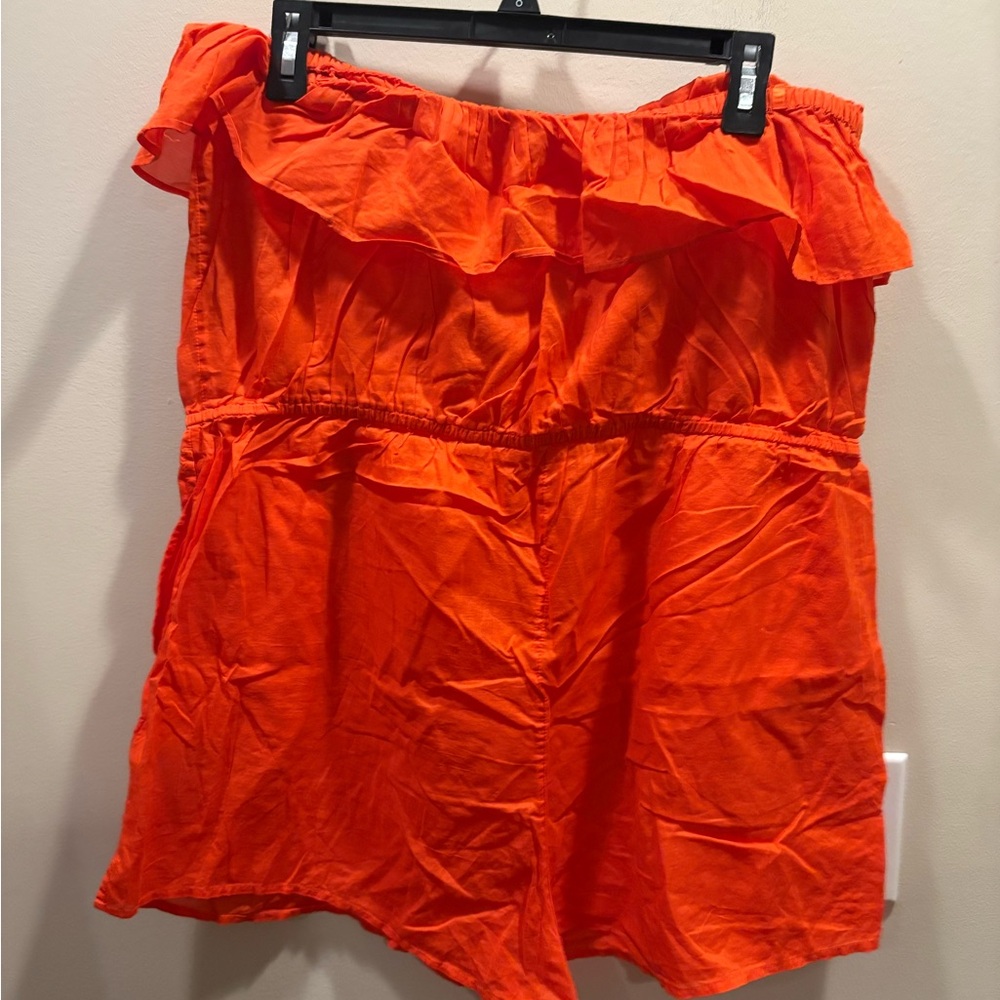 🔥2/$10 3/$12  J Crew XL Orange Women's Short Romper - Picture 6 of 7